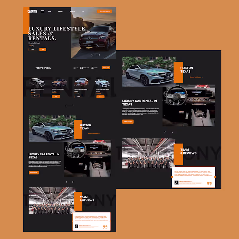 Cover image for Landing page design for an online car rental