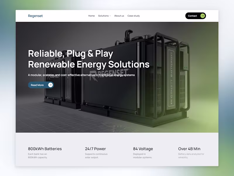 Cover image for Landing page Design for Renewable Energy Solutions