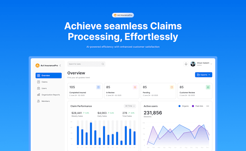 Cover image for Act insurancePro - Claim Management Web App