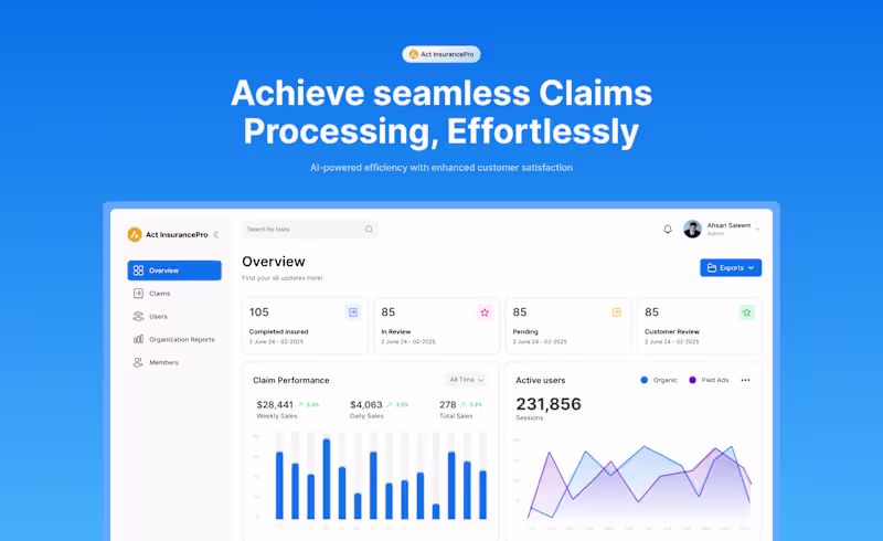 Cover image for Act insurancePro - Claim Management Web App