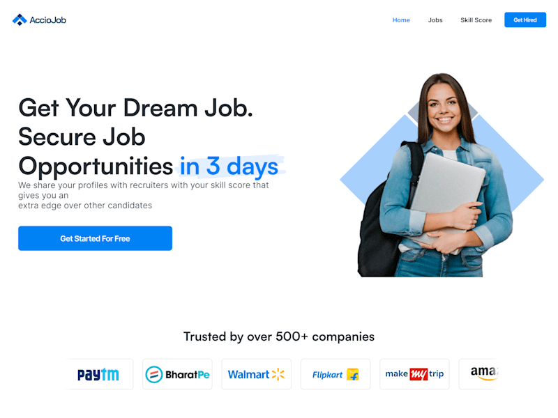Cover image for AccioJob Landing Page