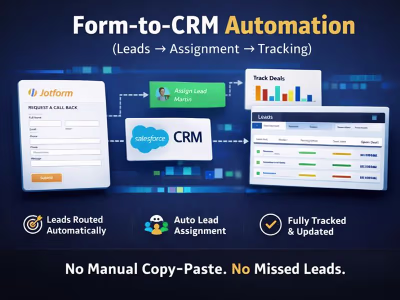 Cover image for Form-to-CRM Automation (Leads → Assignment → Tracking)
