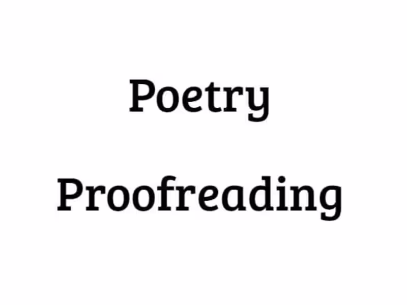 Cover image for Poetry Manuscript Proofreading