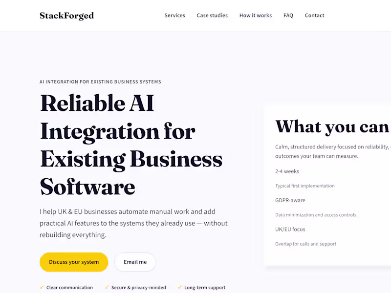 Cover image for Custom Backend Systems & AI Workflows