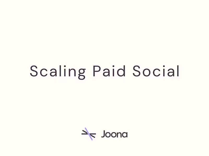 Cover image for Scaling Paid Social for Joona: Strategy & Execution