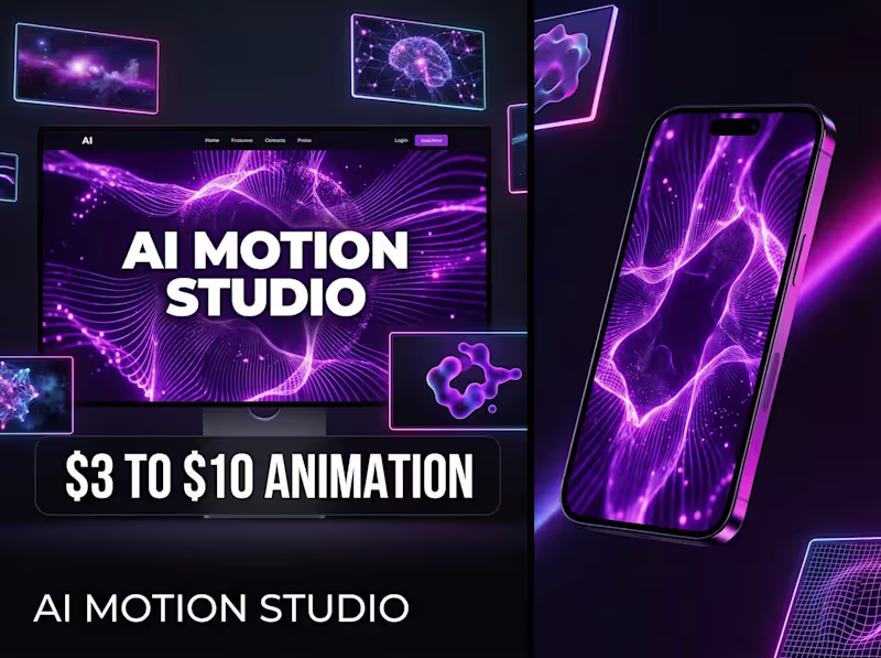 Cover image for AI Motion Designer · Hero Videos · Brand Visuals · $3 Animations
