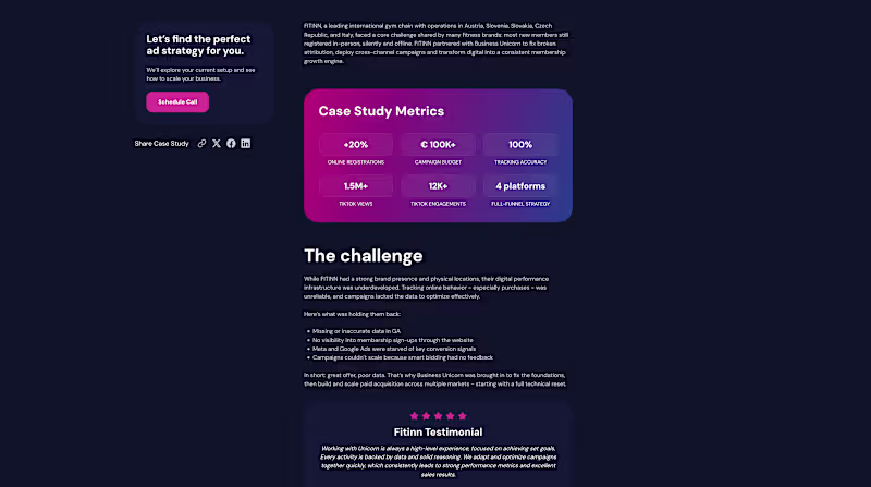 Cover image for Business Unicorn - Case Study Copy (Performance Marketing Ag...