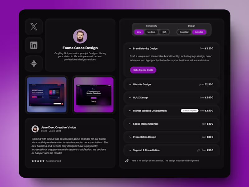 Cover image for LeadCal - Dynamic Cost Calculator Tool for Framer 🧩