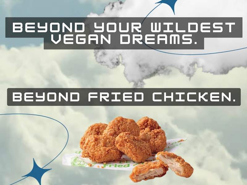 Cover image for One Page Social Media Ad - KFC vegan fried chicken.