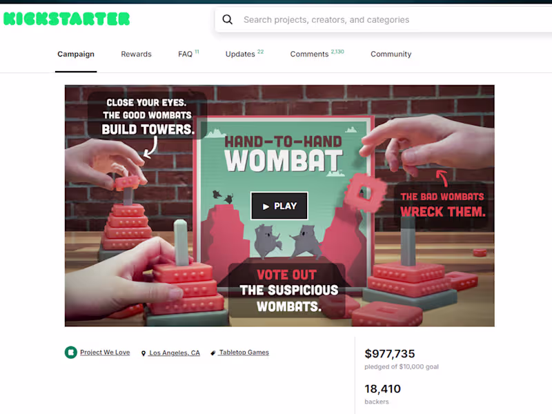 Cover image for Hand-to-Hand Wombat Kickstarter