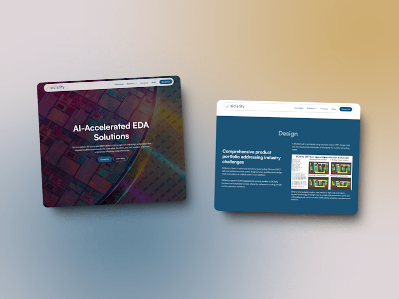 Cover image for Website Design for SiClarity - AI-accelerated EDA software