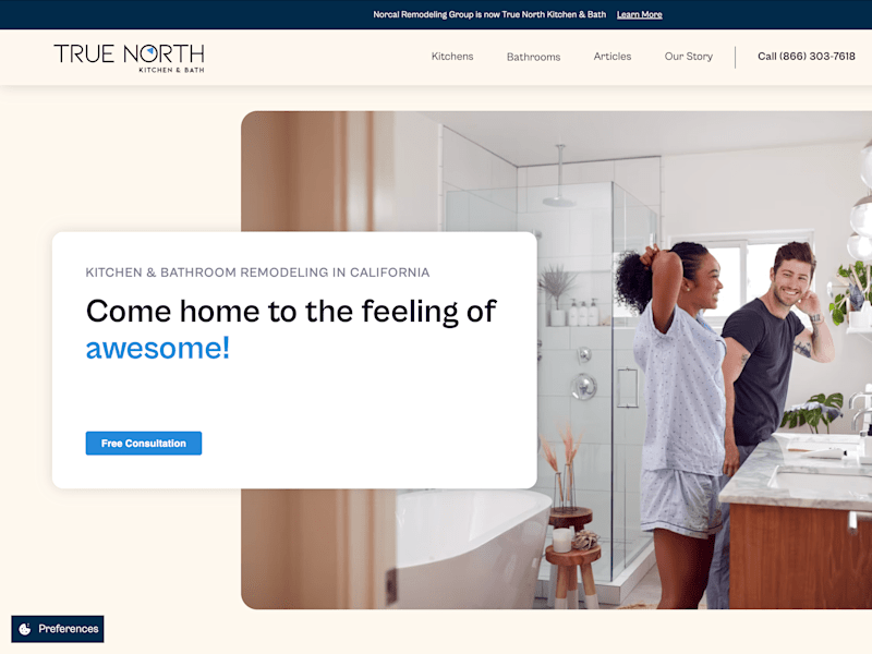 Cover image for Kitchen & Bathroom Remodeling Contractor in CA | True North
