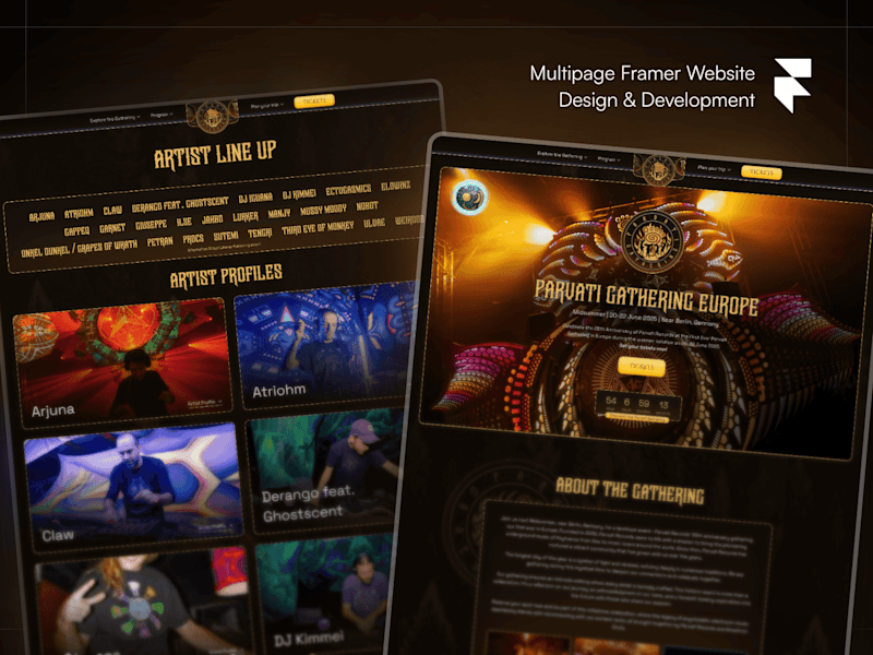 Cover image for Parvati Gathering — Multipage Framer Website Design & Dev