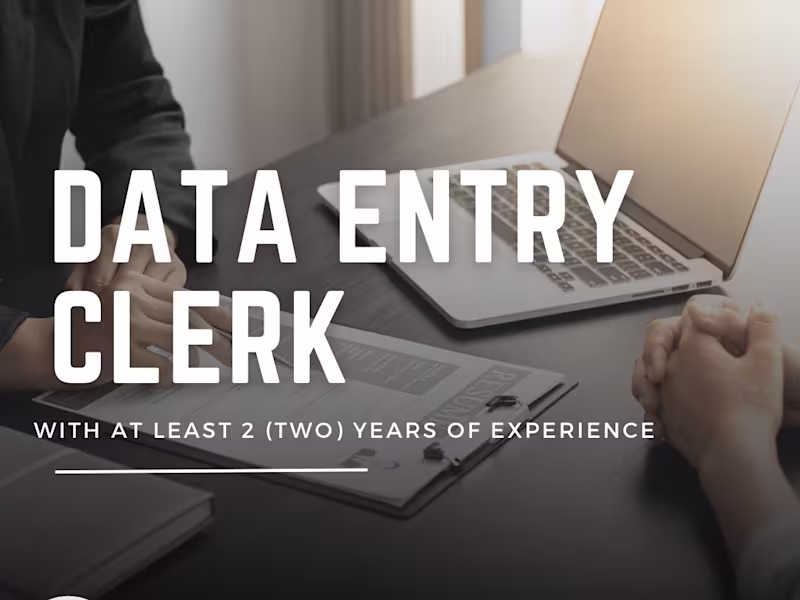 Cover image for Data entry clerk