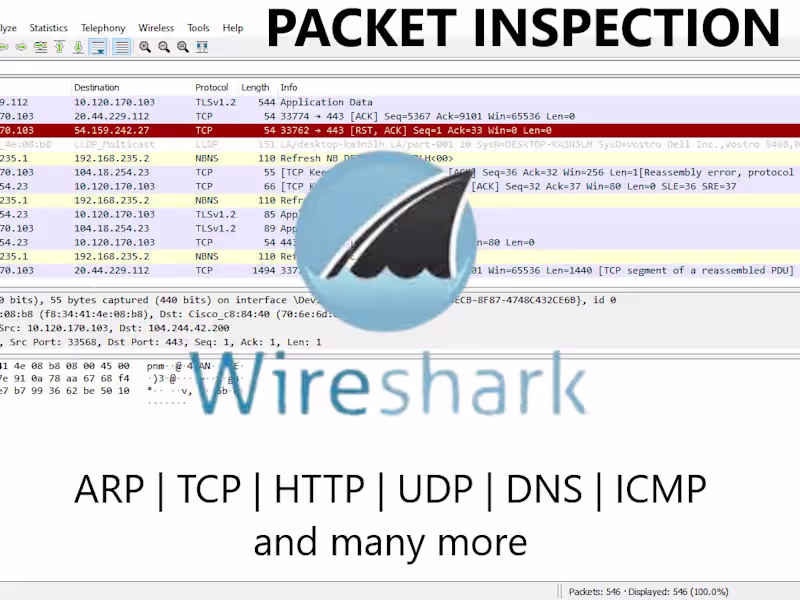 Cover image for I will help you in analyzing Wireshark traffic and PCAP files