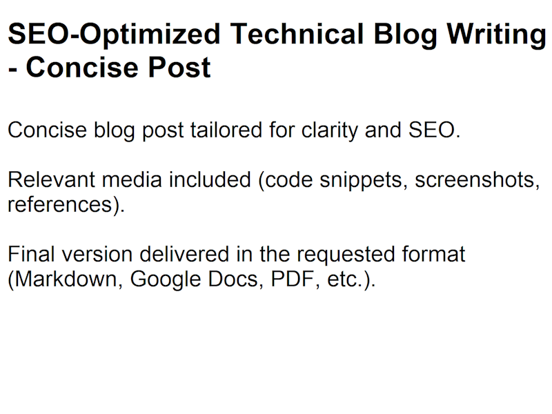 Cover image for SEO-Optimized Technical Blog Writing - Concise Post