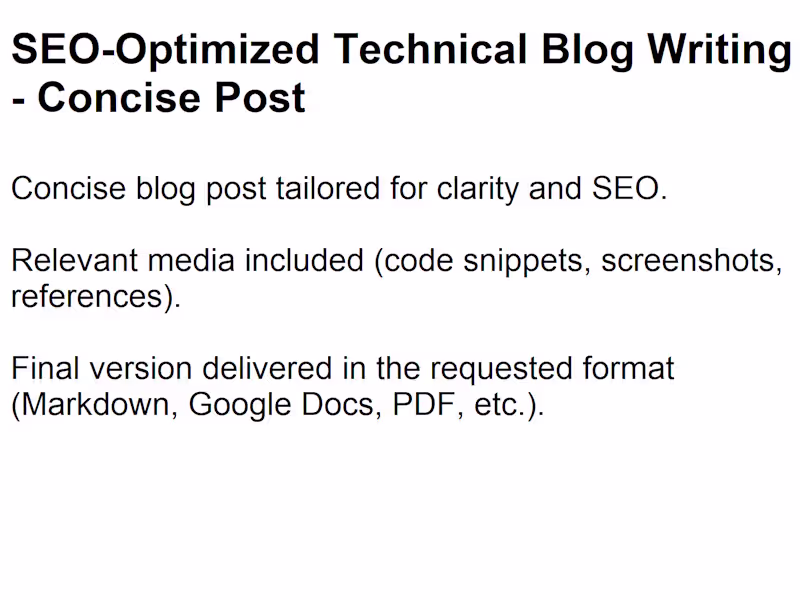 Cover image for SEO-Optimized Technical Blog Writing - Concise Post