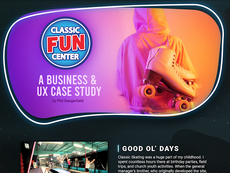 Cover image for Classic Fun Center Website Redesign