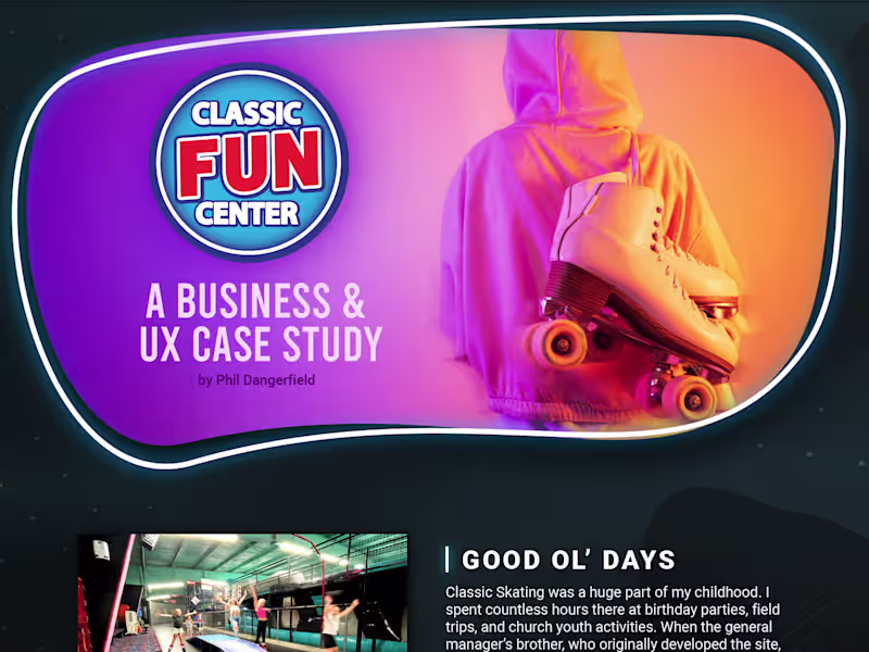 Cover image for Classic Fun Center Website Redesign