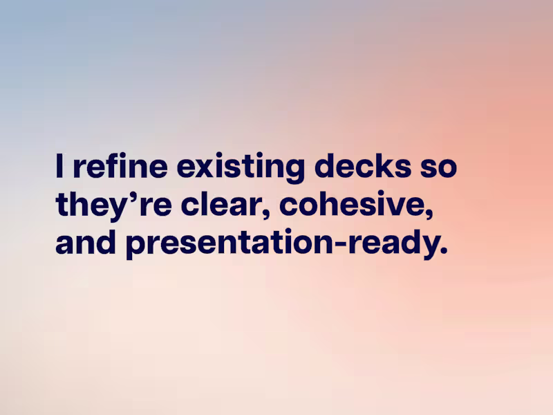 Cover image for Pitch Deck Cleanup & Visual Refinement