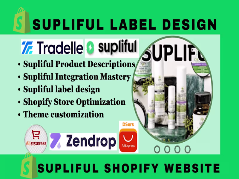 Cover image for I will design supliful shopify dropshipping ssupplement lable 