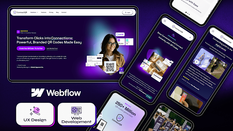 Cover image for UX Design, Webflow Development and Asset Creation