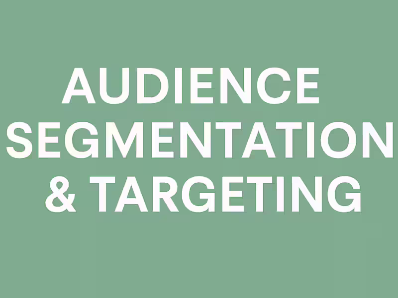 Cover image for Audience Segmentation & Targeting
