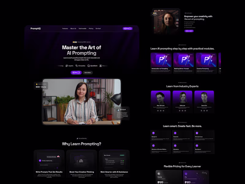 Cover image for PromptIQ — AI Prompt Learning Platform