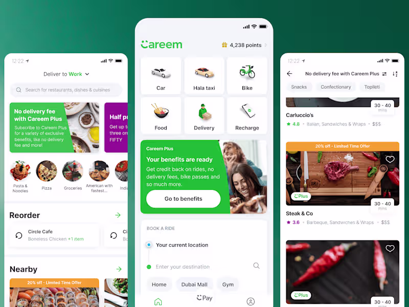 Cover image for Careem (an Uber Company) - Mobile App Design