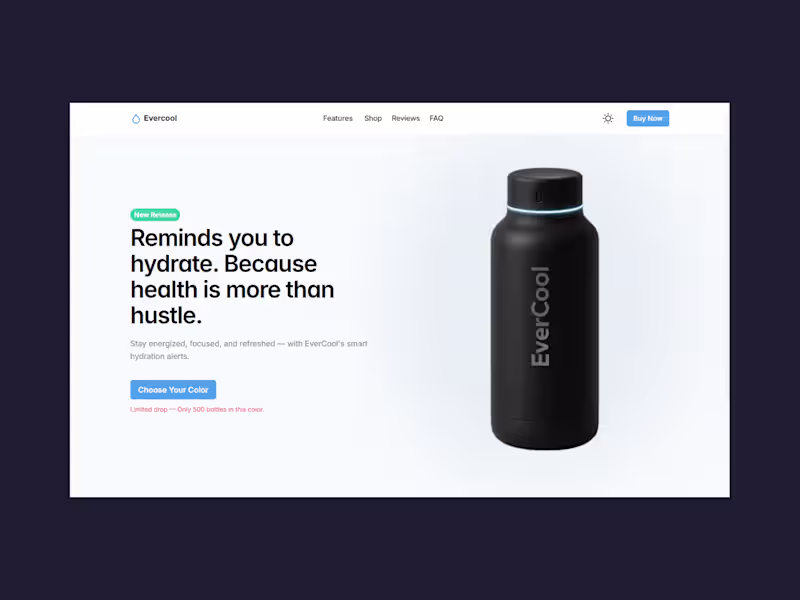Cover image for EverCool Landing Page Design