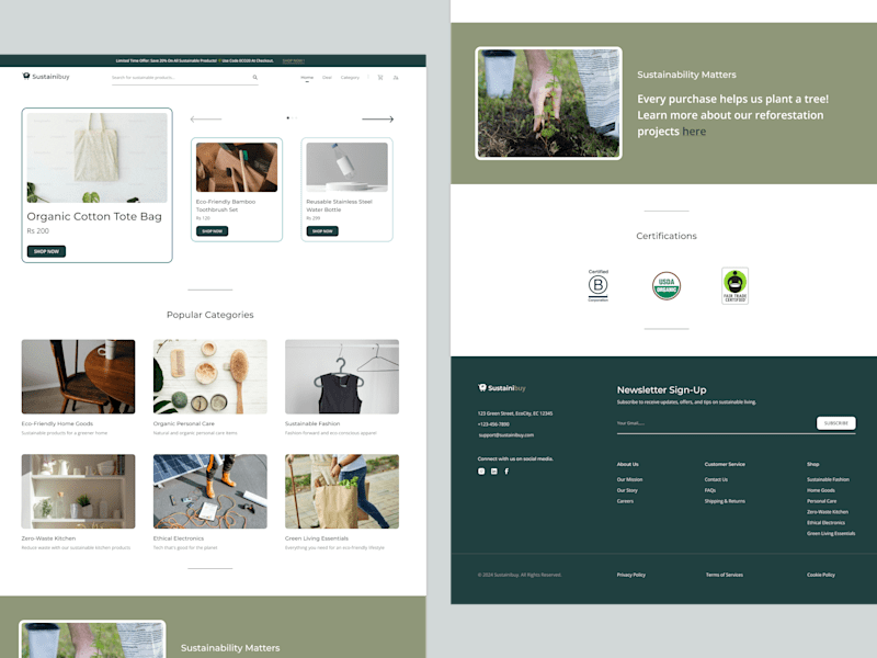 Cover image for E-commerce Website for Sustainable Products