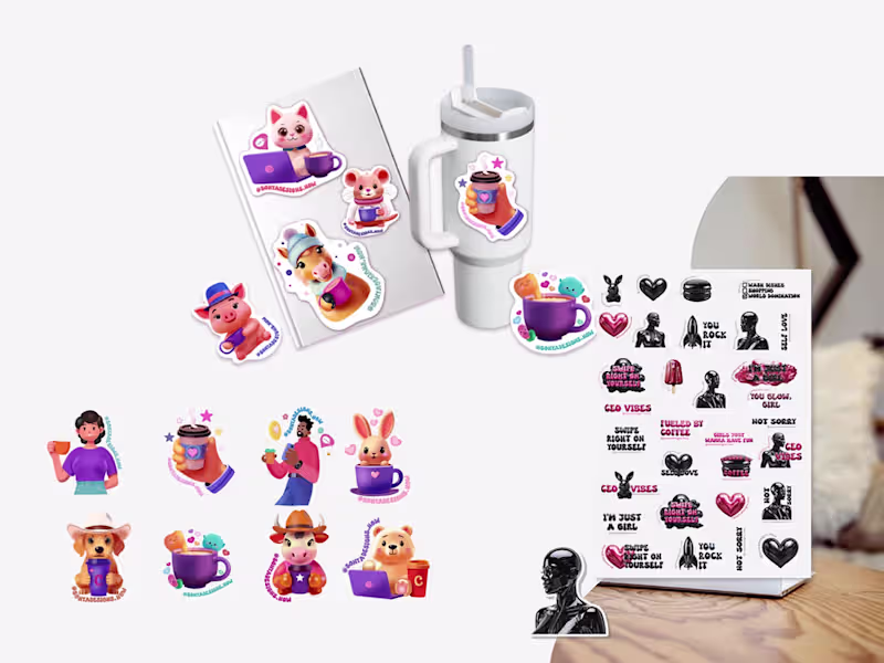 Cover image for Digital Illustration and Custom Sticker Design