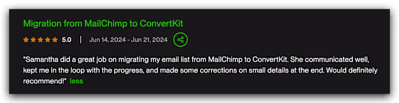 Cover image for Migration from MailChimp to Kit which included post migratio...