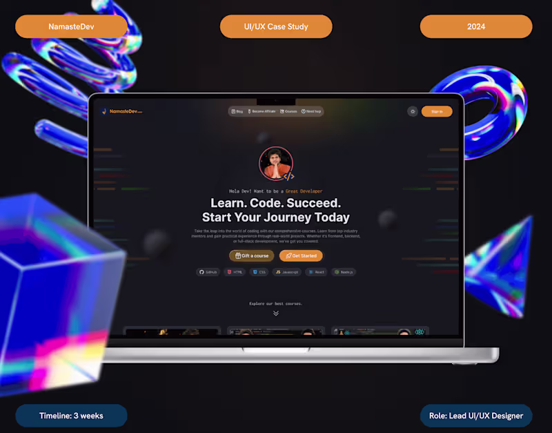 Cover image for NamasteDev: Redesigning the Learning Experience