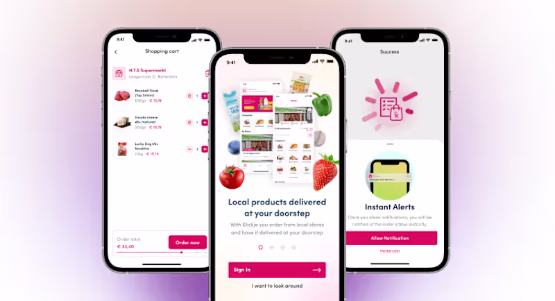 Cover image for Klickje - Mobile Grocery App Design (UI/UX) Product Design