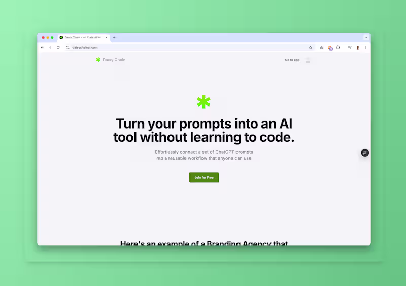 Cover image for Daisychain - AI Prompt Workflow Platform