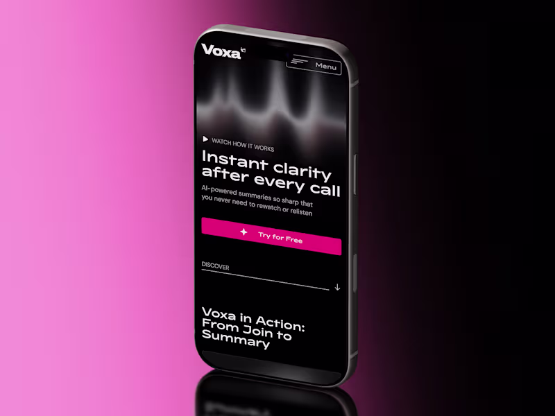 Cover image for AI SaaS Website Design & Brand Identity for Meeting Assistant