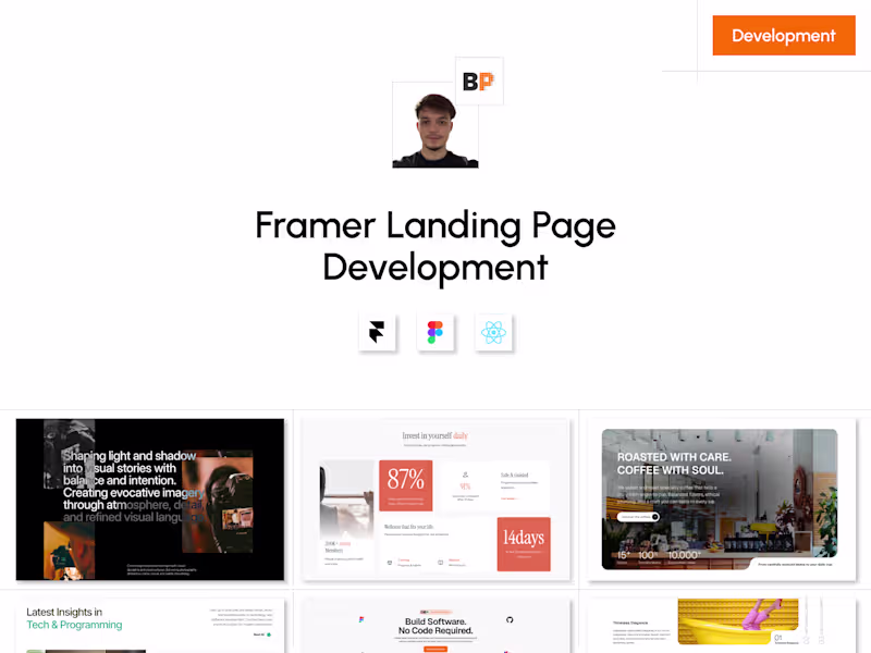 Cover image for Framer • Landing Page Development