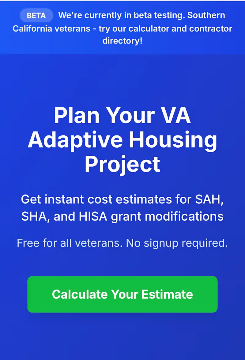 Cover image for AdaptHome (Beta) - marketplace connecting disabled veterans ...