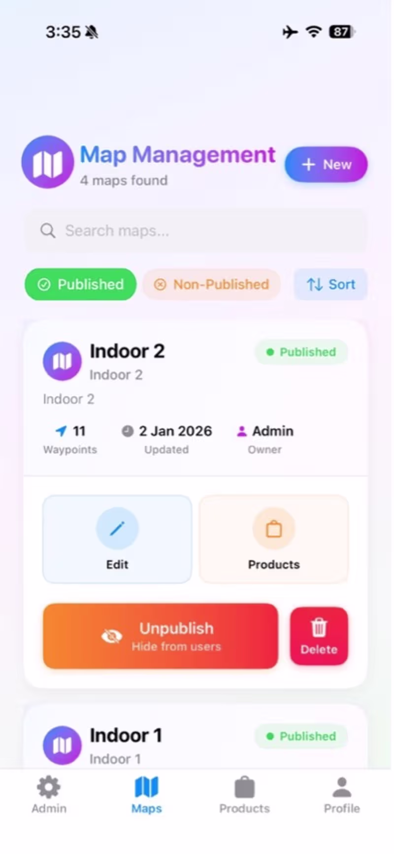 Cover image for It’s a mobile indoor-navigation app for partially sighted/bl...