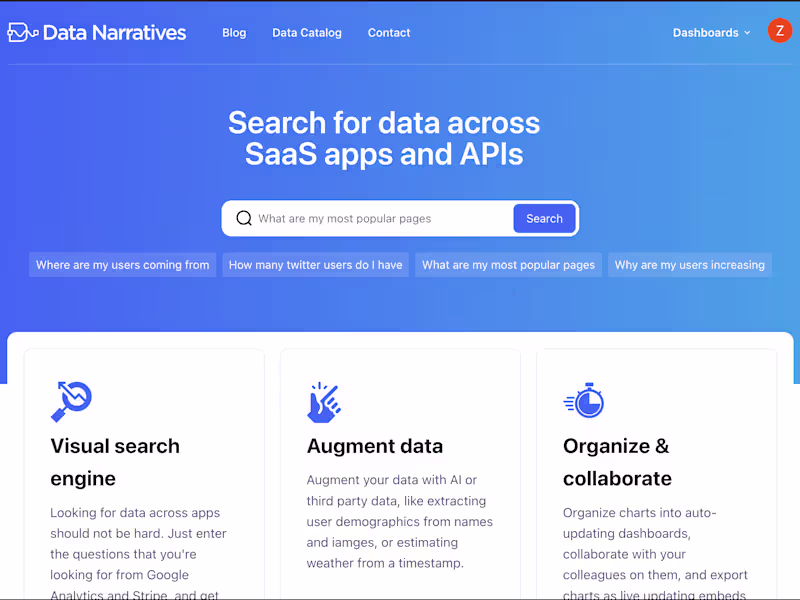 Cover image for Data Narratives: search your data like you Google