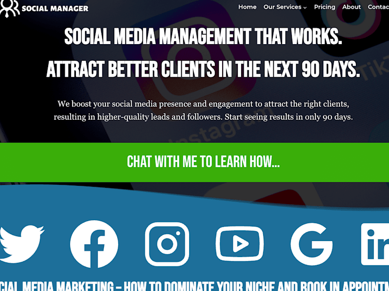 Cover image for Social Manager - social media management,websites,accountant,la…