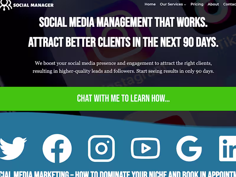 Cover image for Social Manager - social media management,websites,accountant,la…