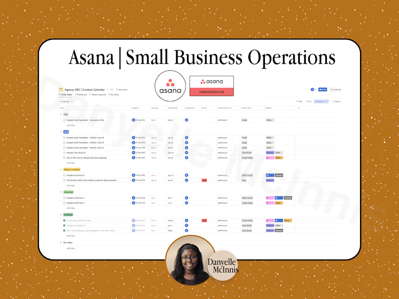 Cover image for Asana - Agency Project Management Sample (Content Calendar)