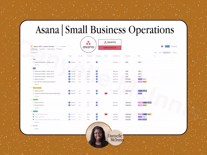 Cover image for Asana - Agency Project Management Sample (Content Calendar)
