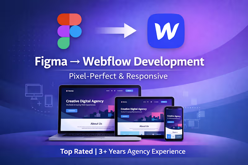 Cover image for Figma to Webflow Development (Pixel-Perfect & Responsive)