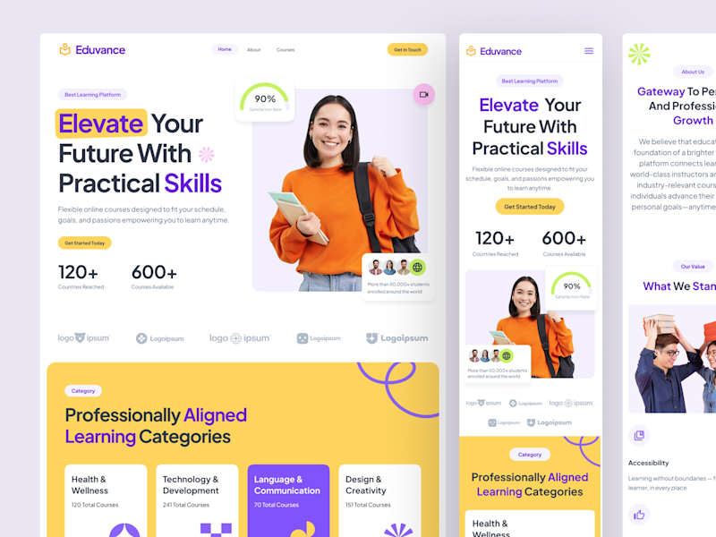 Cover image for Education Website UI Design 
