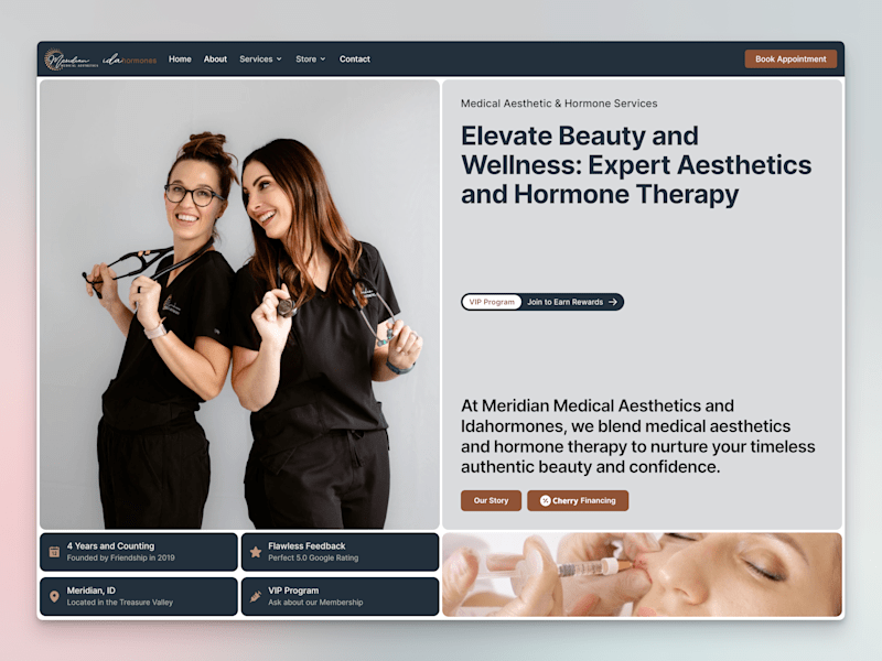 Cover image for "Meridian Medical Aesthetics" - Framer Website