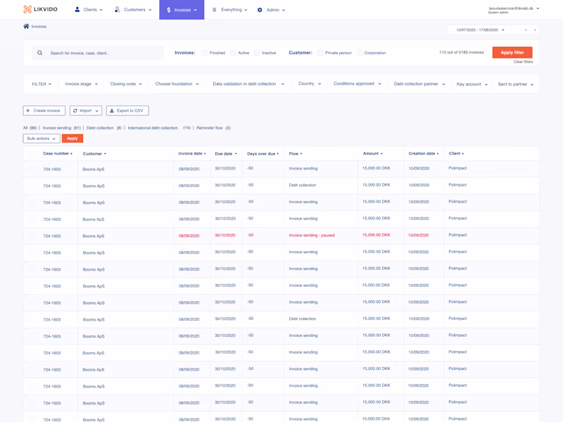 Cover image for Redesign of Likvido's Invoice Management UI