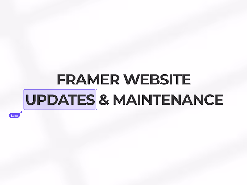Cover image for Edits to an existing Framer Website